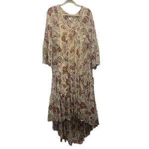 Mossimo Supply Co. Floral Print Maxi Dress - Cream and Brown
